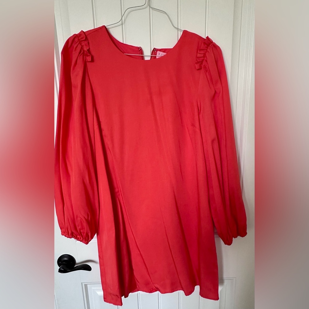 Daniel Cremieux Orange Long Sleeve Bateau Neck Sundress